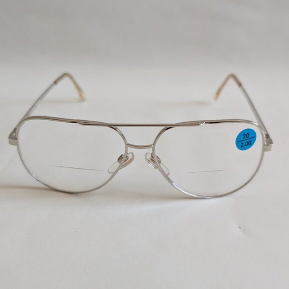 NWT True Vintage 90's DB Classic Aviator Metal Bi-Focal Reading Glasses - Picture 1 of 8